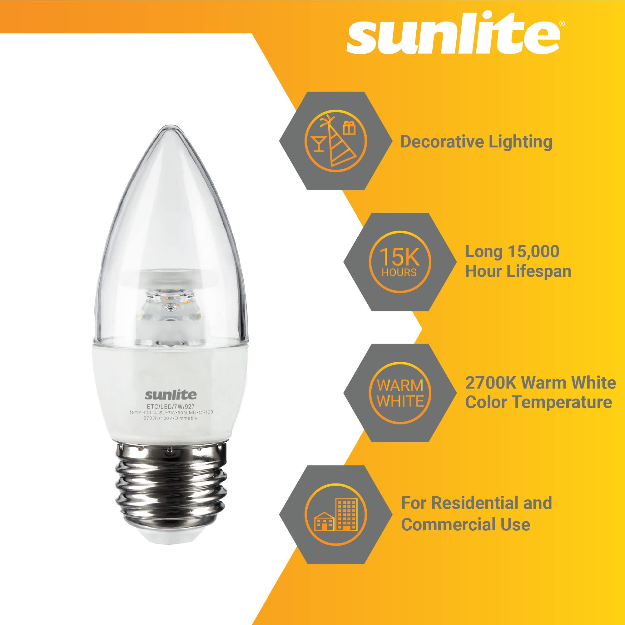 LEDライト　シャンデラ Amazon.com: Sunlite LED B13 Torpedo Decorative Chandelier